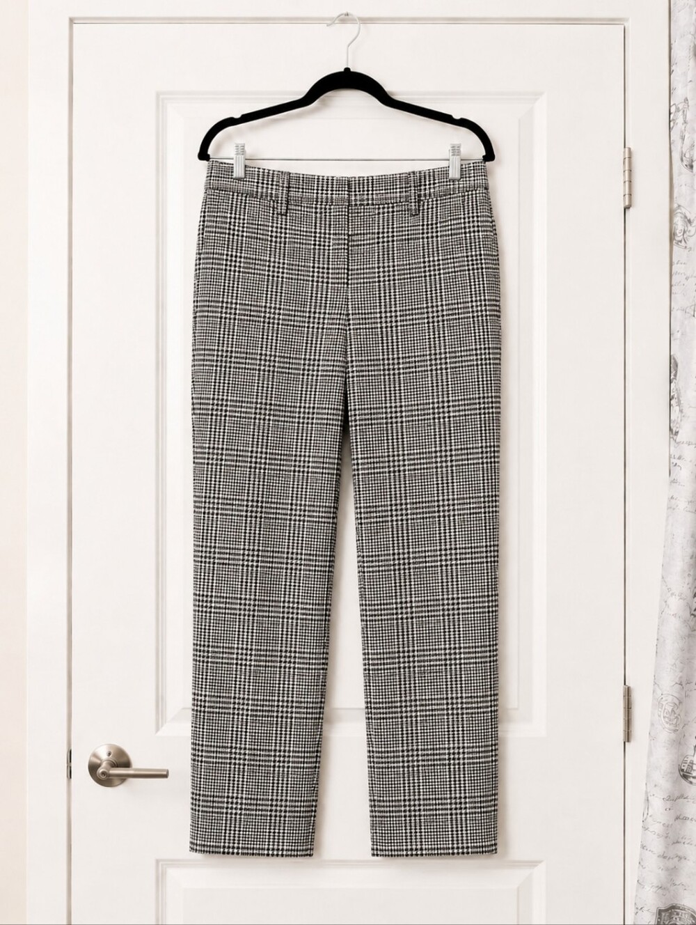 Y2K Style Black & White Business Casual Checkered Trousers Size Medium
